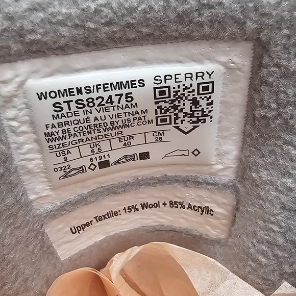 Women's Sperry Saltwater Emboss Wool Duck Boots Dark Grey Size 9 - Picture 11 of 12